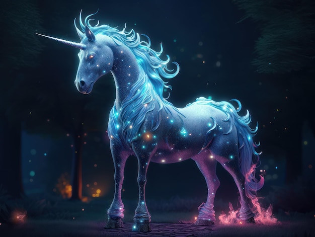 A unicorn with stars on its head