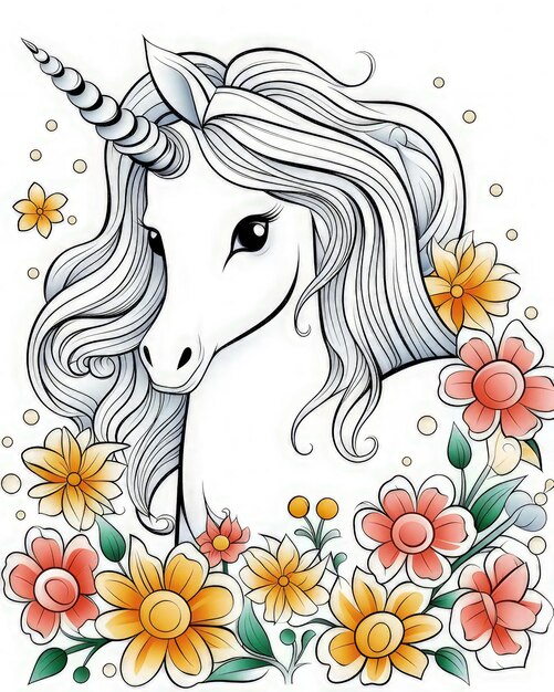 Photo a unicorn with a white mane and the words unicorns on it