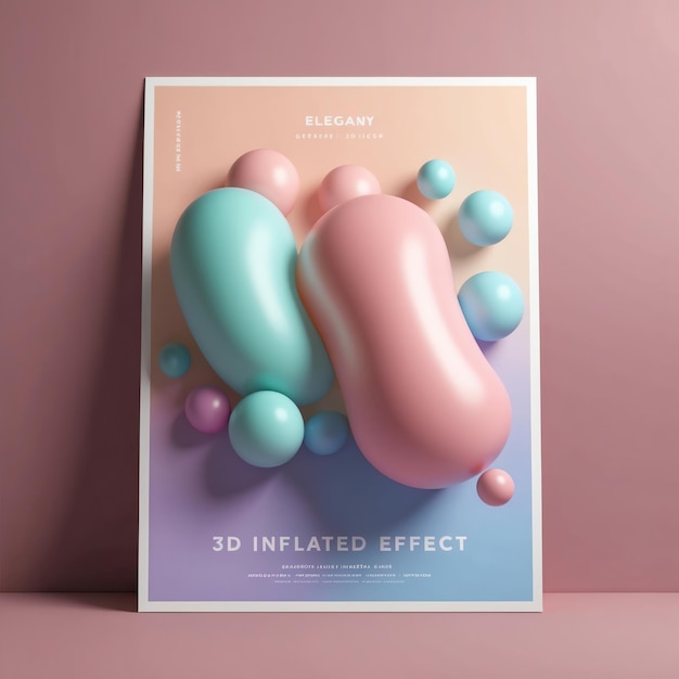 Photo unique 3d inflated effect poster for attentiongrabbing content