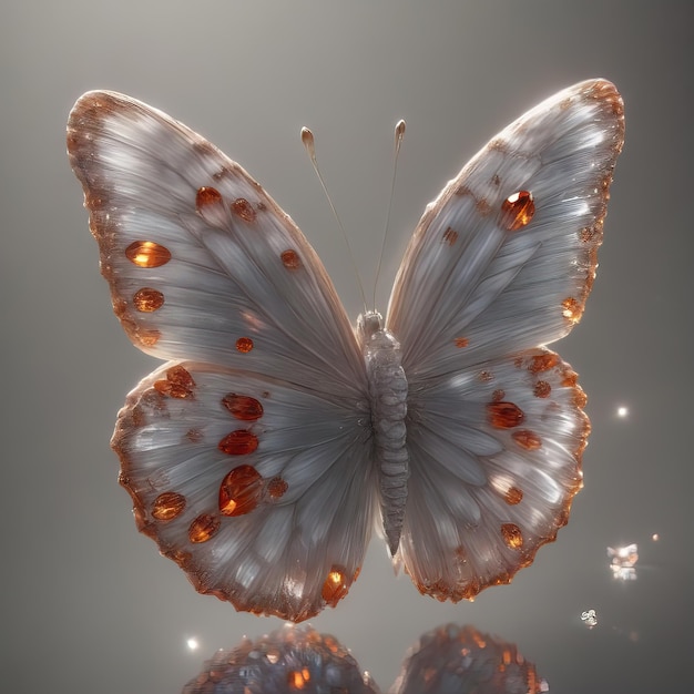 Unique butterfly made of colorful jewelry with transparent background super large image size 4k psd