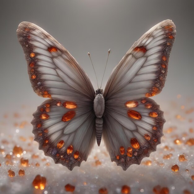 Unique butterfly made of colorful jewelry with transparent background super large image size 4k psd