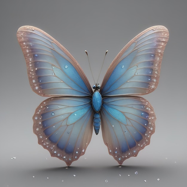 Unique butterfly made of colorful stones with transparent background super large image size 4k psd