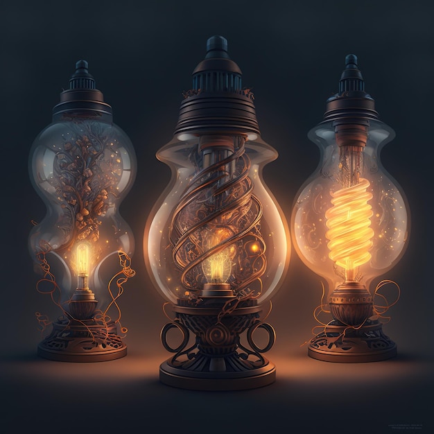 Unique Concept of Illustration Inside Bulb