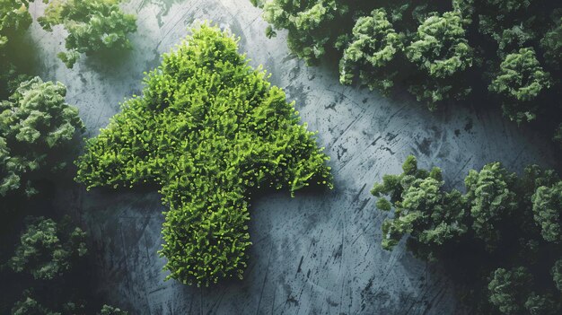 Unique Conceptual Green Plant Shape Sign Image