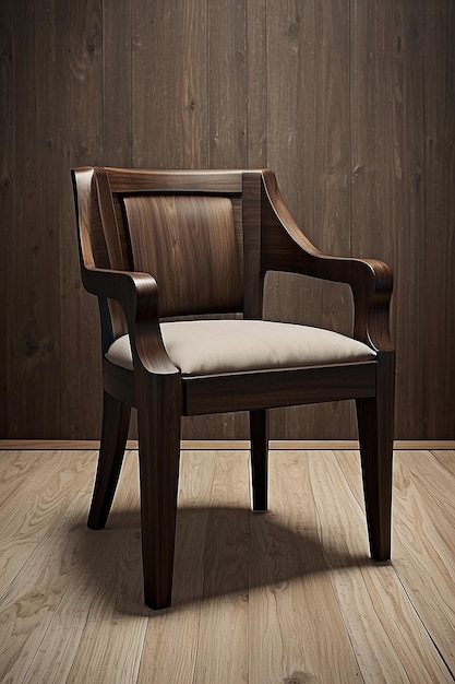 Unique Dark and Brown Wood Chair Design on White Background