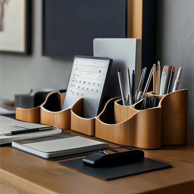 Photo unique desk organizers and caddies designed to keep office supplies neatly arranged