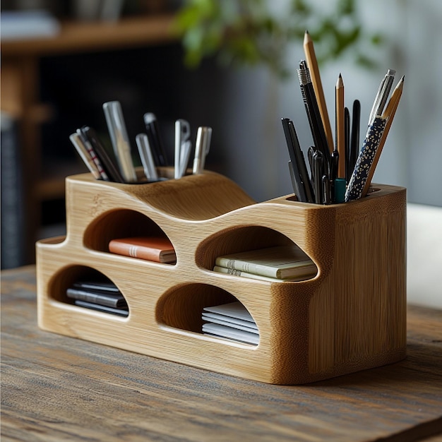 Photo unique desk organizers and caddies designed to keep office supplies neatly arranged