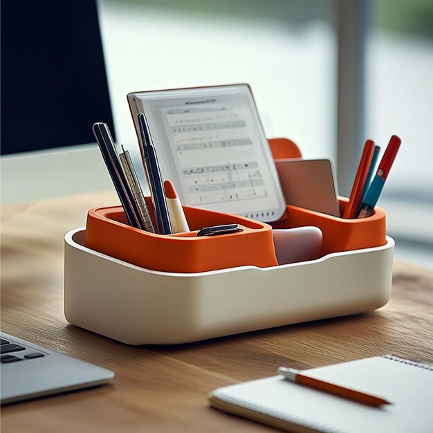 Photo unique desk organizers and caddies designed to keep office supplies neatly arranged