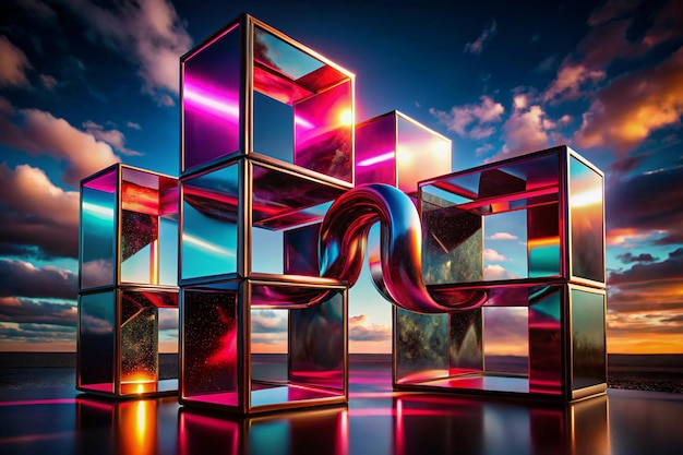 Unique Holo Abstract 3D Shapes for Digital Art