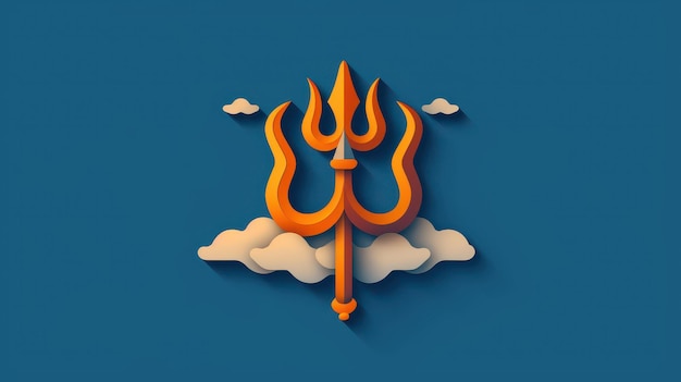 Photo unique illustration of lord shivas trident on a maha shivratri card