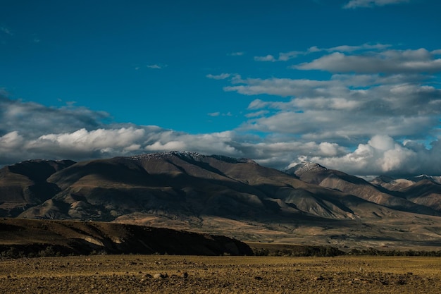 The unique landscape of the Martian Mountains in summer in Altai