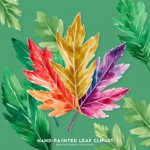 Photo unique leaf clipart for custom design work