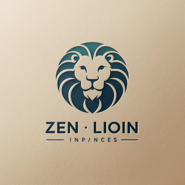 Photo unique lion logo images with creative elements