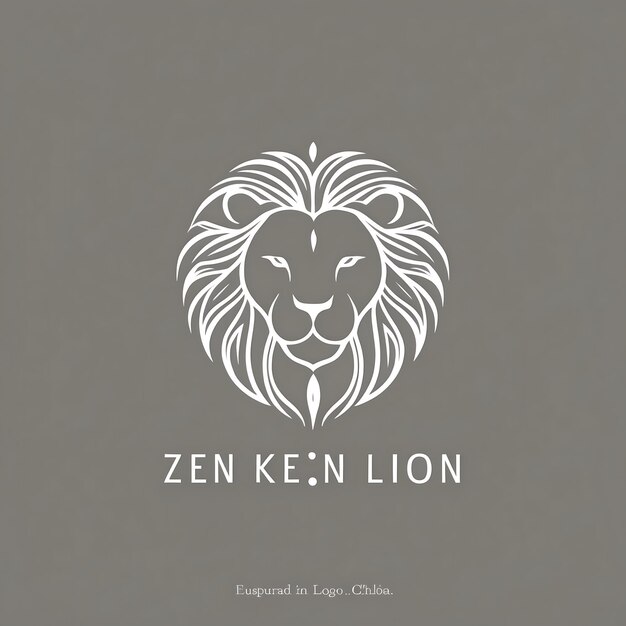 Photo unique lion logo images with creative elements