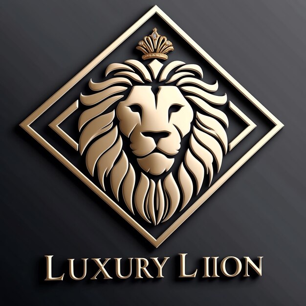 Photo unique lion logo images with creative elements