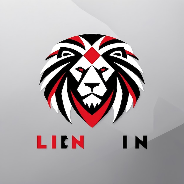 Photo unique lion logo images with creative elements