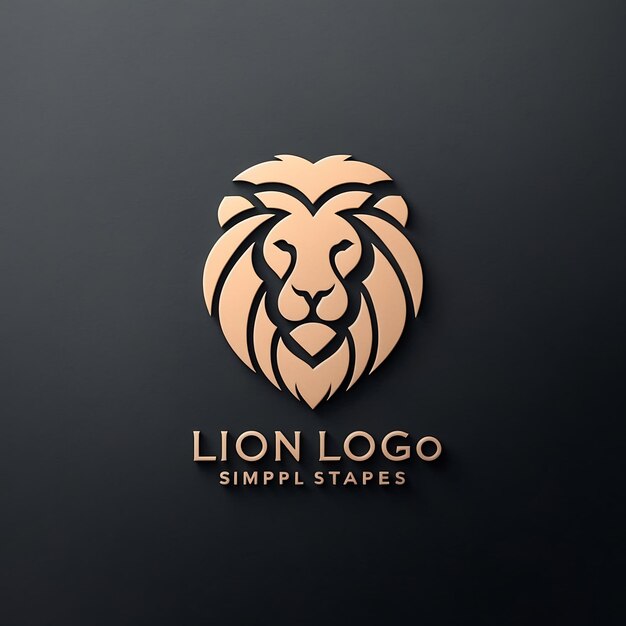 Photo unique lion logo images with creative elements