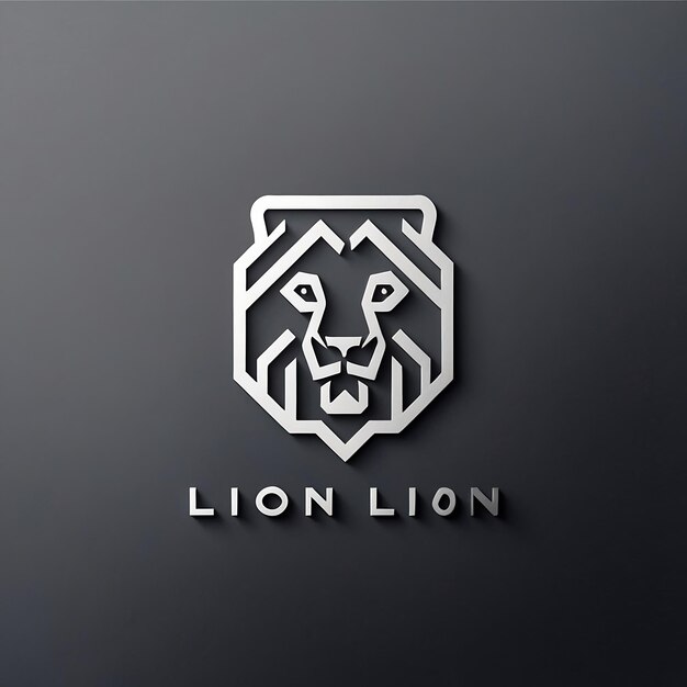 Photo unique lion logo images with creative elements