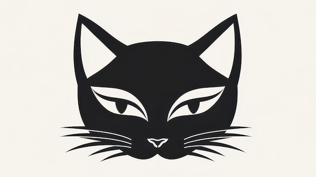 Photo unique logo design featuring a sleek black cat perfect for an art workshop with a minimalist touch