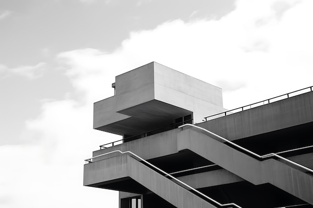 Unique modern office of business buildings skyscraper black and white