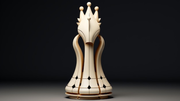 Unique Queen Chess Statue With Fractal Geometry And Symmetrical Harmony