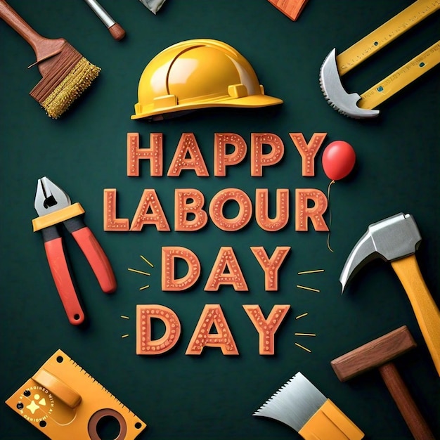 unique style labour day poster design