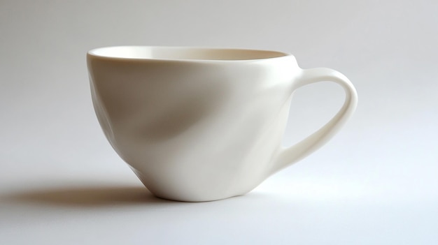 Unique White Ceramic Mug with Textured Design