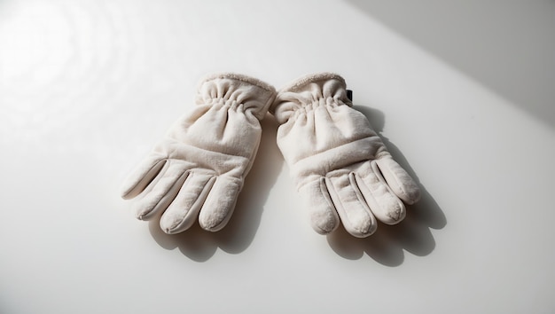 Unique Winter gloves all color isolated on white background