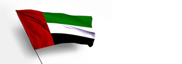 United Arab country Flag 3D render and white background image