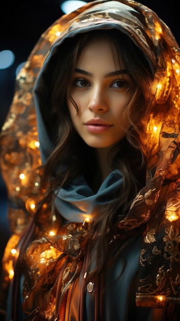 united arab emirates beautiful girl 20 year old phone wallpaper Professional Photo Generative Ai