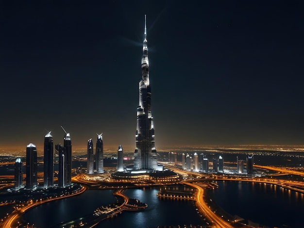 United Arab Emirates Burj Khalifa at night