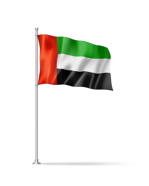 United Arab Emirates flag isolated on white