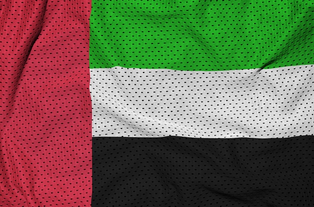 United Arab Emirates flag printed on a polyester nylon sportswear fabric