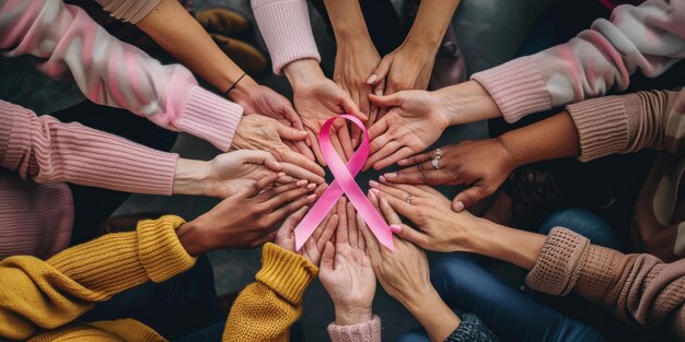 Photo united in hope for breast cancer awareness