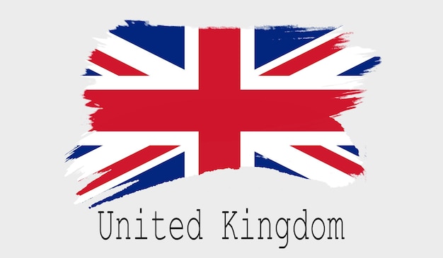 United Kingdom flag on white background