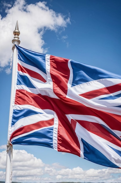 Photo united kingdom flag with cross and stripes