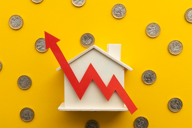 United kingdom housing market interest rates increase and inflation concept