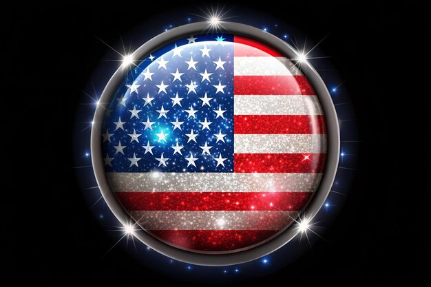 Photo united states of america flag sparkling badge