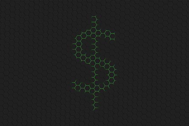 United States Dollar USD Dollar currency Monetary currency symbol green hexagon