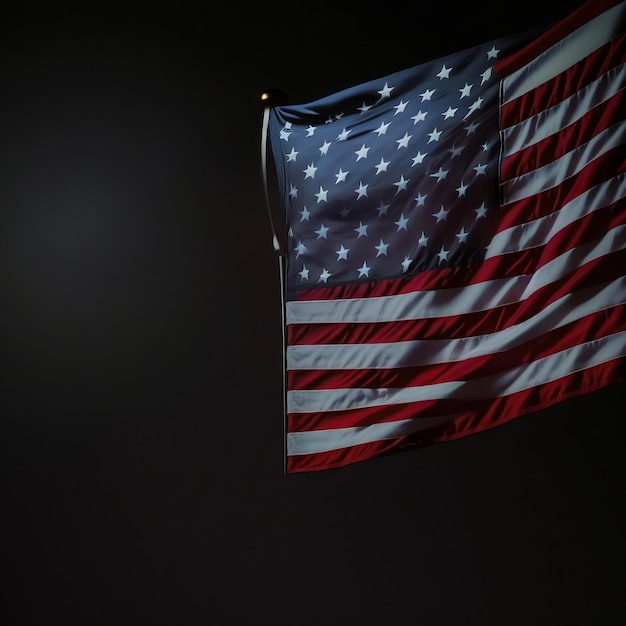 United States Flag on a Black Background Generative AI