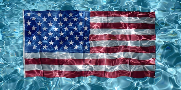 United States flag in pool background Ai Generated