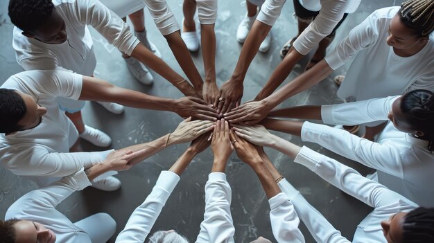 Photo the unity of diverse hands