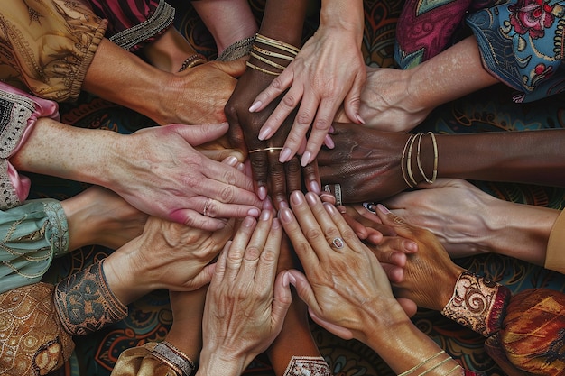 Unity in Diversity Multicultural Hands Together