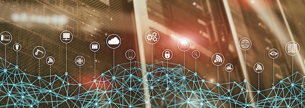 Universal Global Network Structure on Abstract Data Center Background