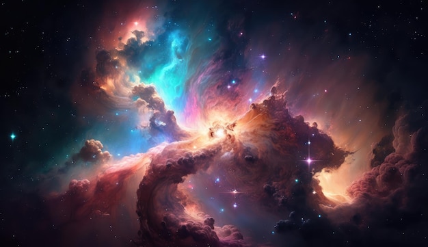 The universe is a nebula of stars and planets.