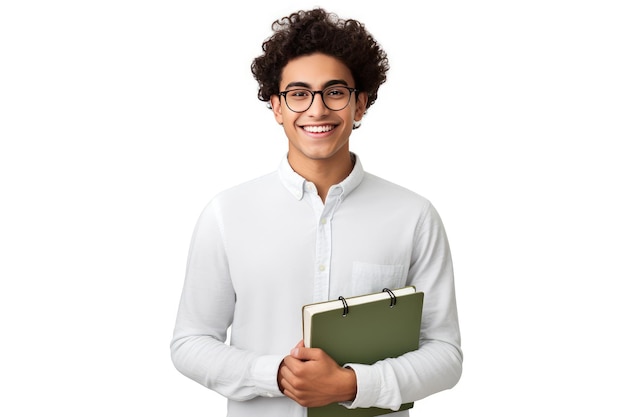 University Boy Student Isolated On White Background