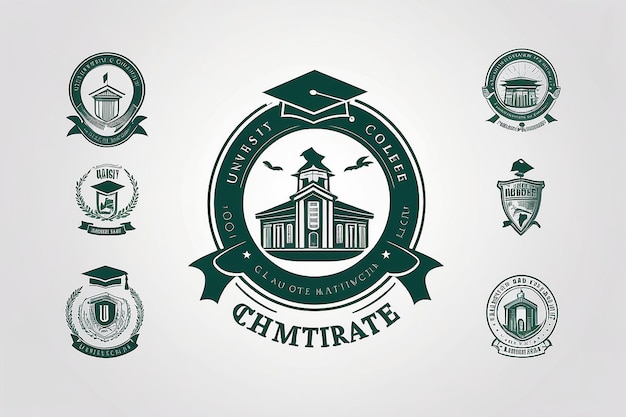 Photo university college graduate campus logo design inspiration template design emblem for school