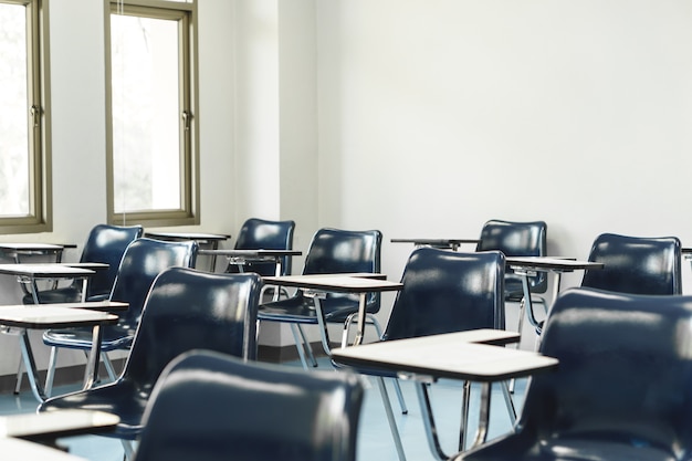 University lecture chairs and tables