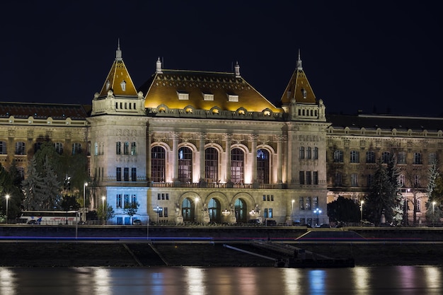 University at night in Budapest