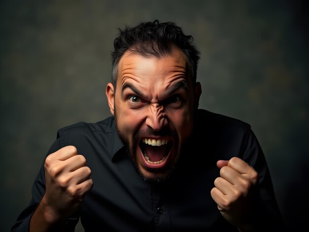 Photo unleashed fury a portrait of raw anger and intensity